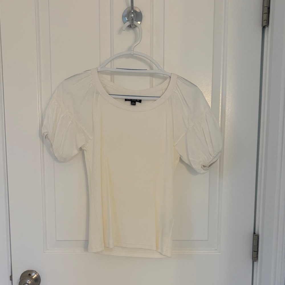 J. Crew Factory Cream Puff Sleeve Blouse